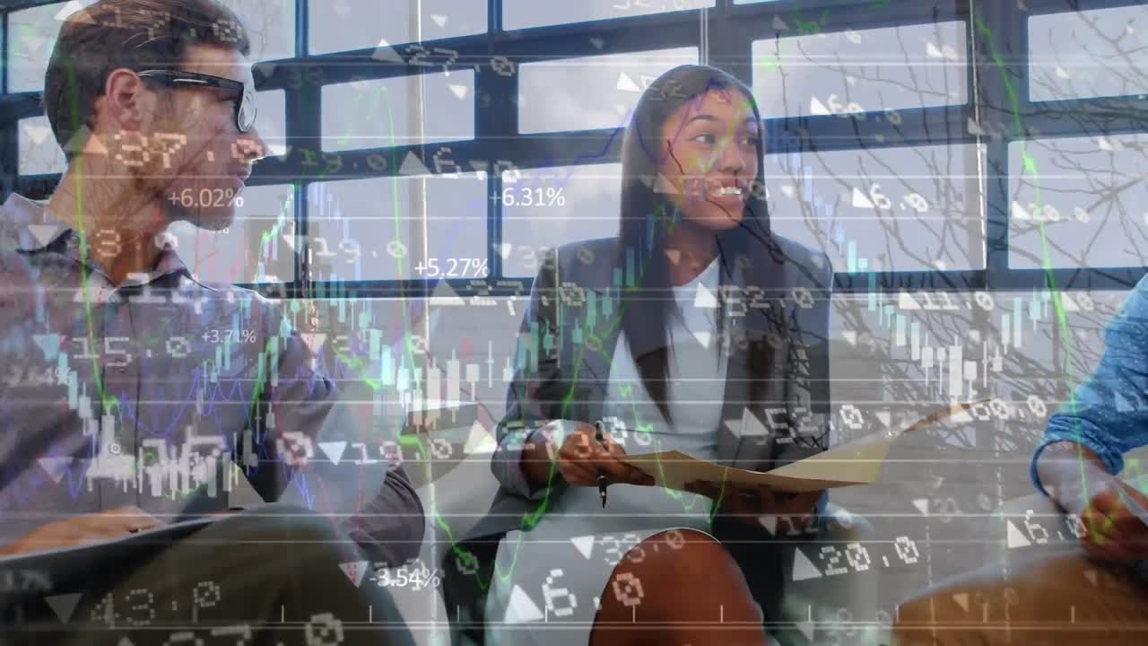 People talking and interacting with each other in an office setting