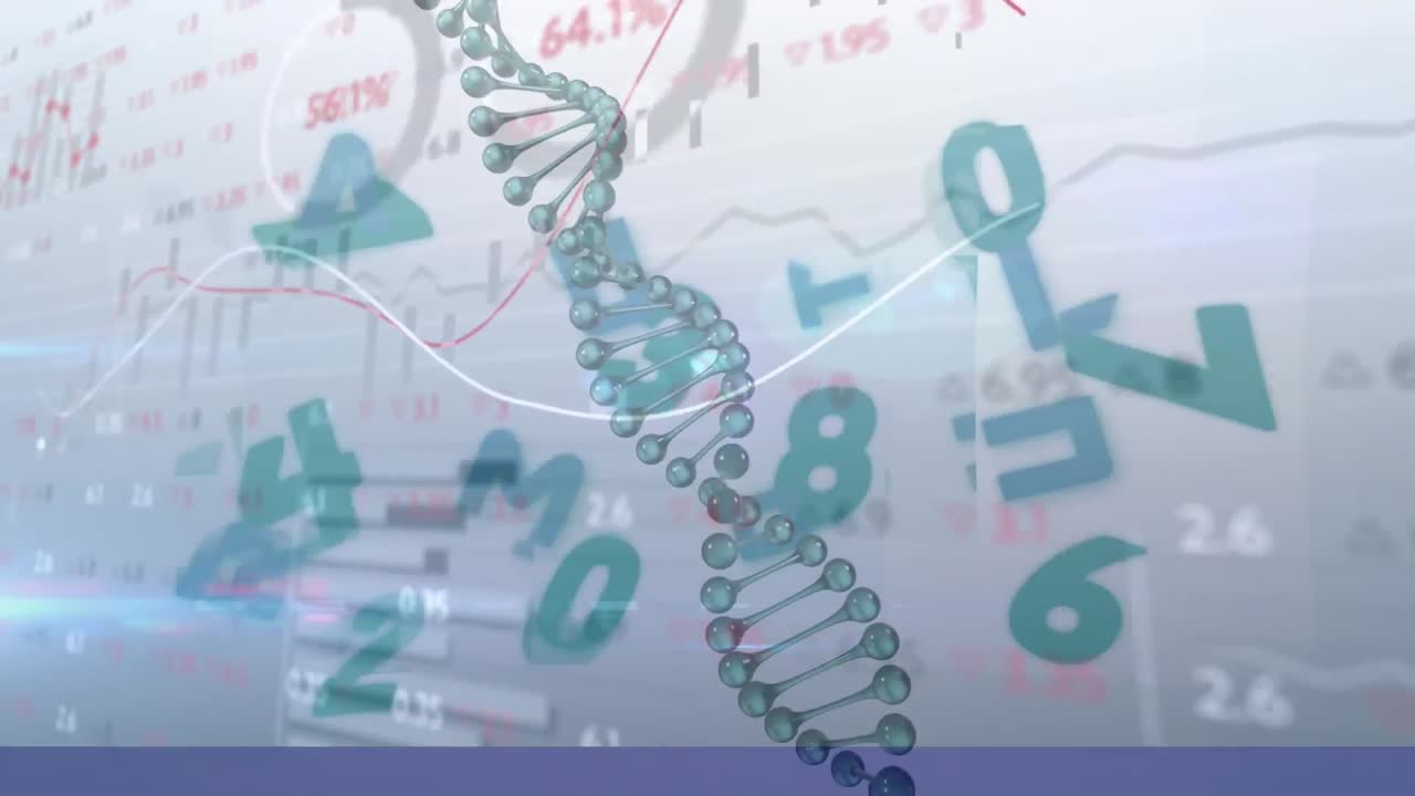 금융 데이터 처리와 함께 dna 가닥 스핀의 애니메이션