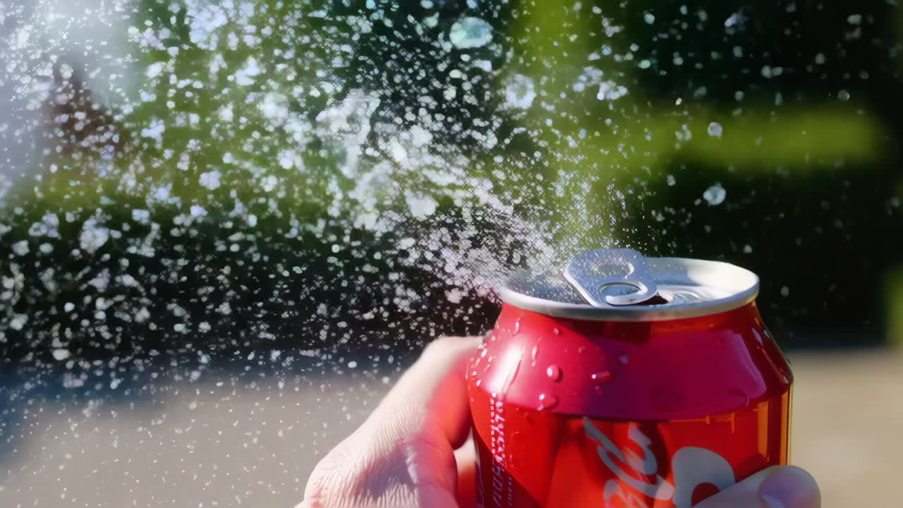 Opening a Soda Can in a Park