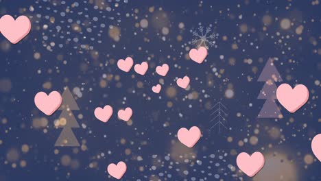 Animation-of-hearts-floating-over-navy-background