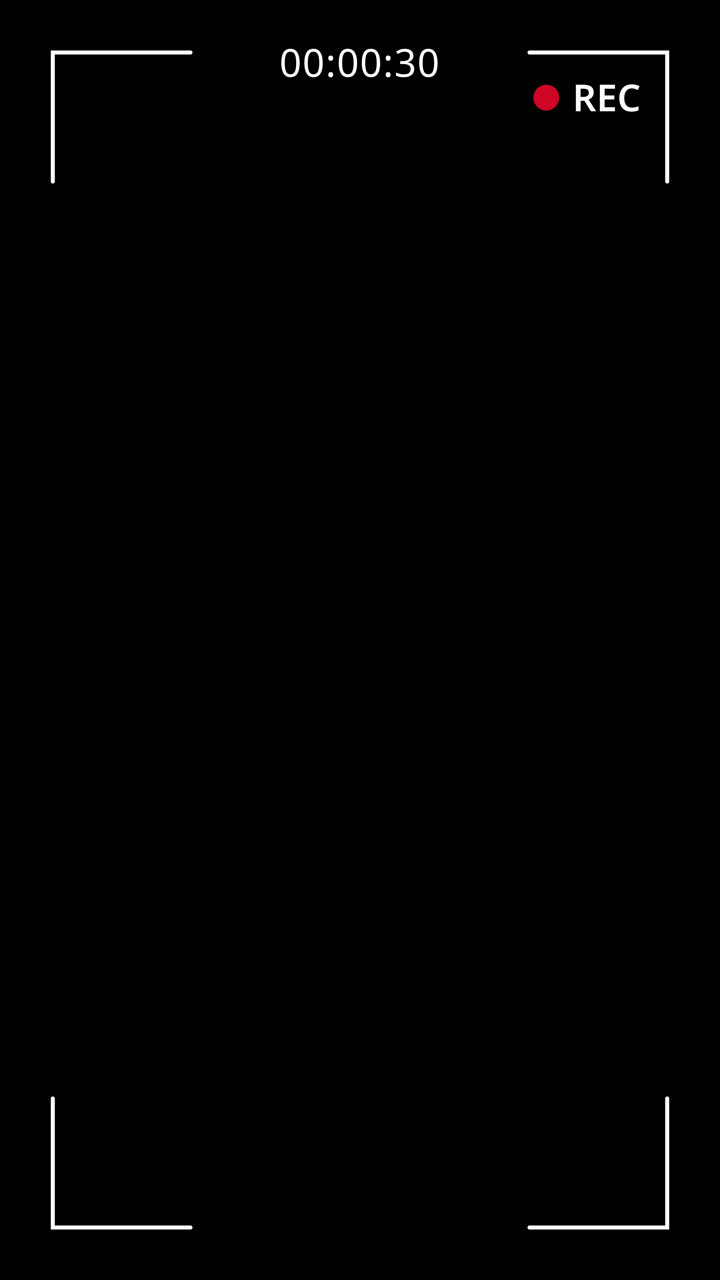 Digital Camera Recording Interface Overlay on Black Screen