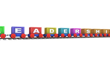 Animation-of-a-3d-train-carrying-leadership-letters