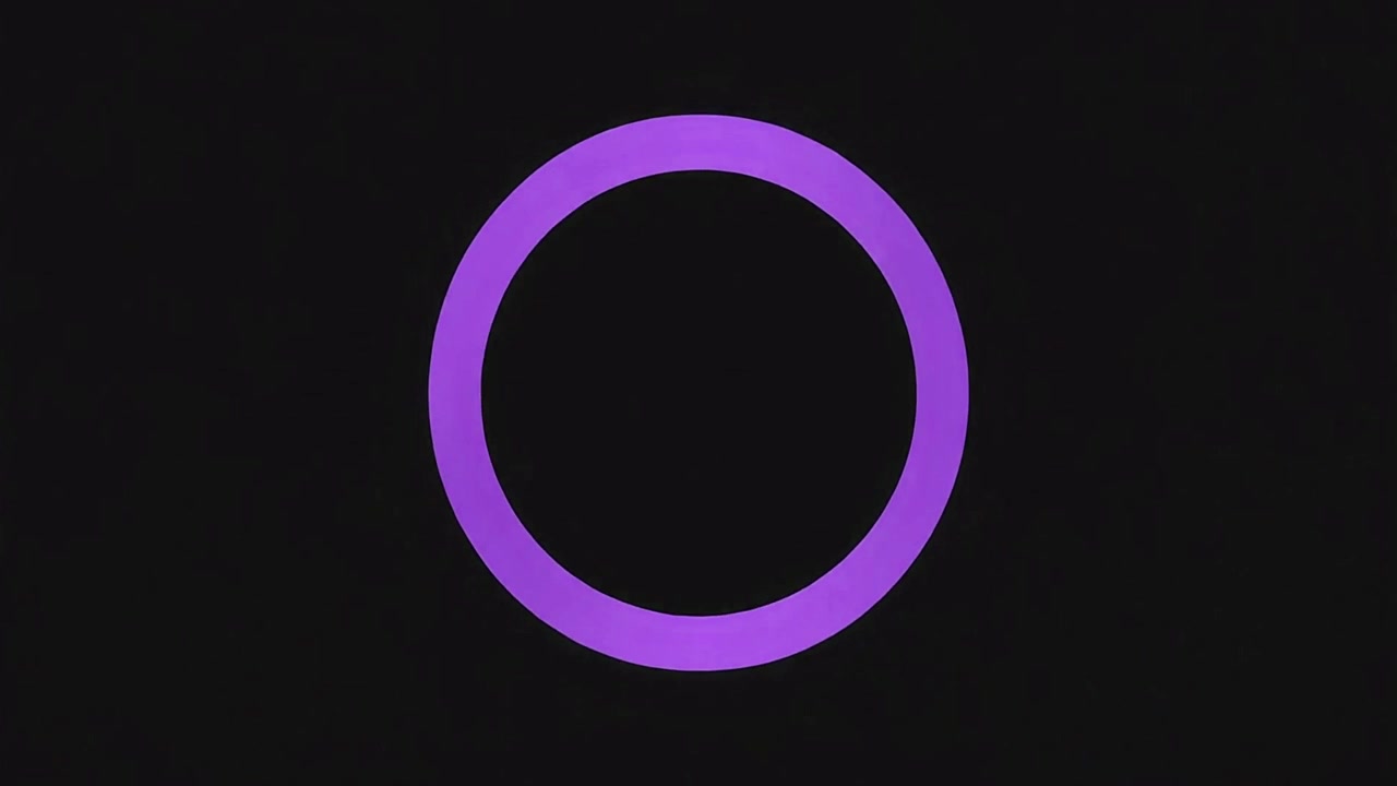 Abstract Animation of Expanding and Contracting Purple Circles on Black Background