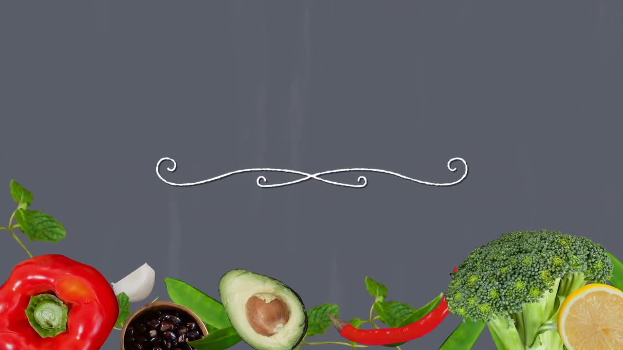 유기농 건강식품의 디지털로 생성된 비디오