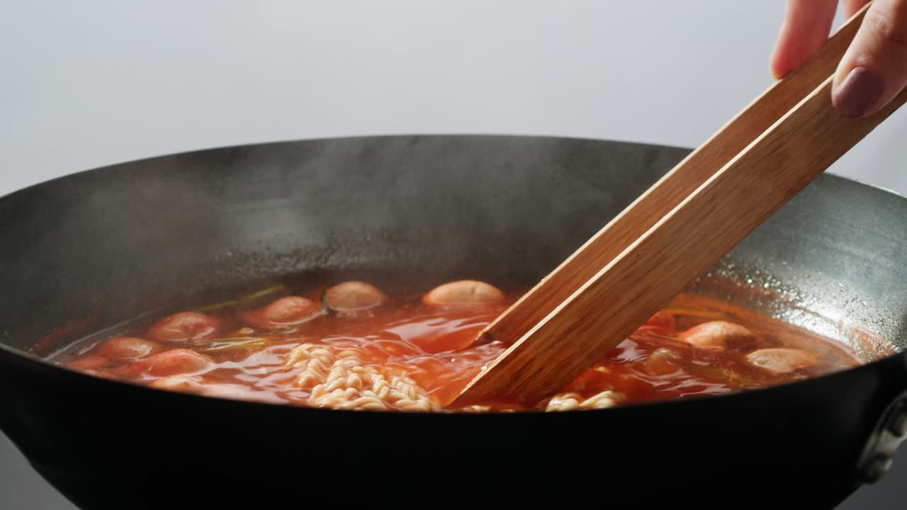 Cooking Ramen in a Wok