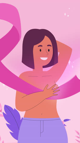 Una-Animación-De-Ilustración-Para-El-Mes-De-Concientización-Sobre-El-Cáncer-De-Mama.