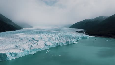 perito moreno glacier in argentina, aerial drone view