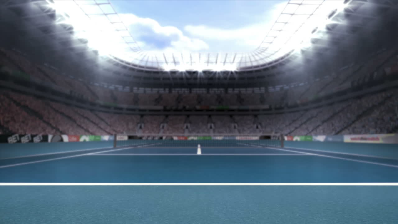 video generado digitalmente del estadio de tenis 4k