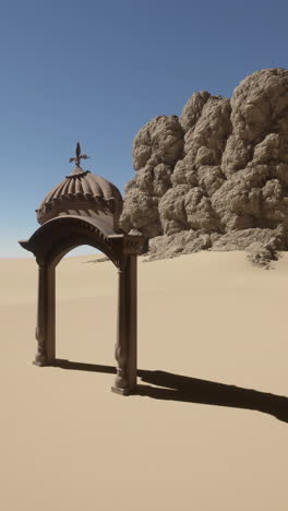 an archway in the desert