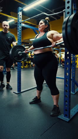 plus-size woman weightlifting