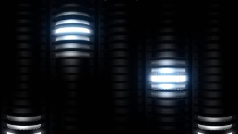 la luz de neón azul se enciende alternativamente