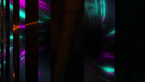 animation of moving shapes and light trails on black background