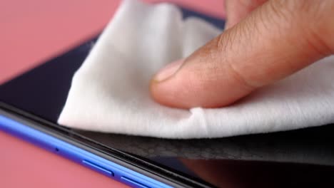 cleaning a smartphone screen