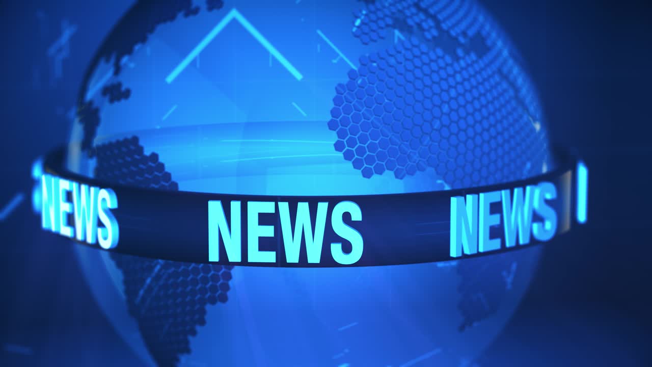 loop de fundo de notícias mundiais 3d