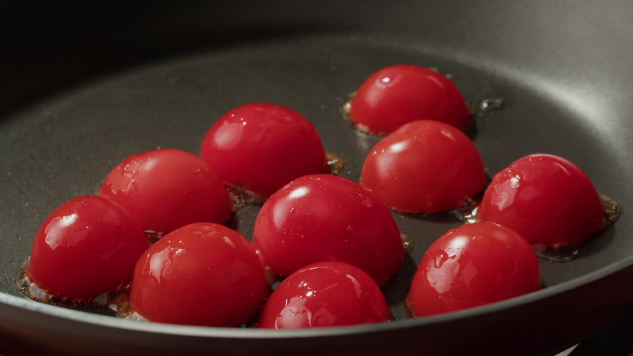 Frying Cherry Tomatoes in a Pan