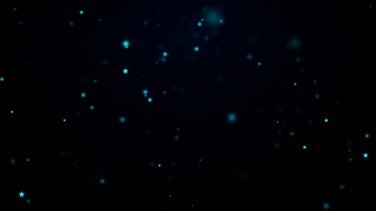 bucle de partículas de estrella azul en movimiento de fondo