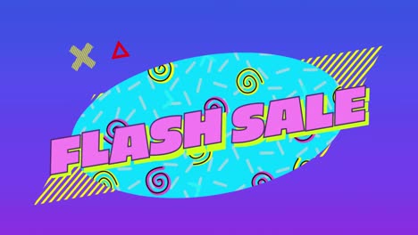 Animation-Von-Flash-Sale-Text-Auf-Retro-Hintergrund-Mit-Lebhaftem-Muster