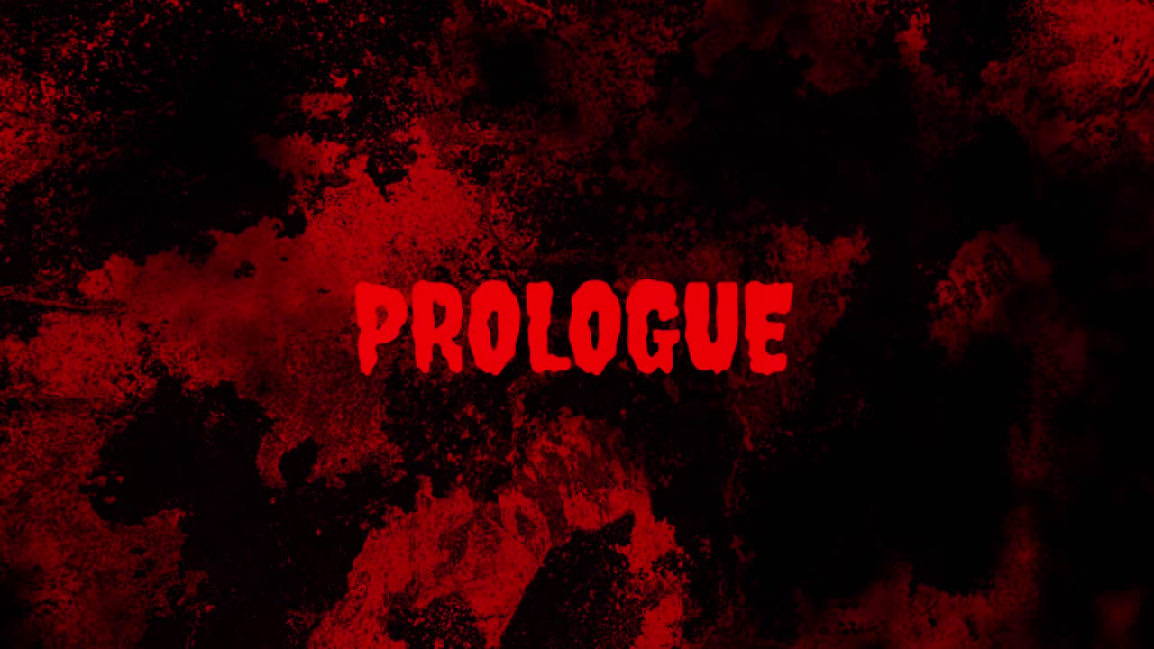 Animated Red Prologue Text on Dark Grunge Background