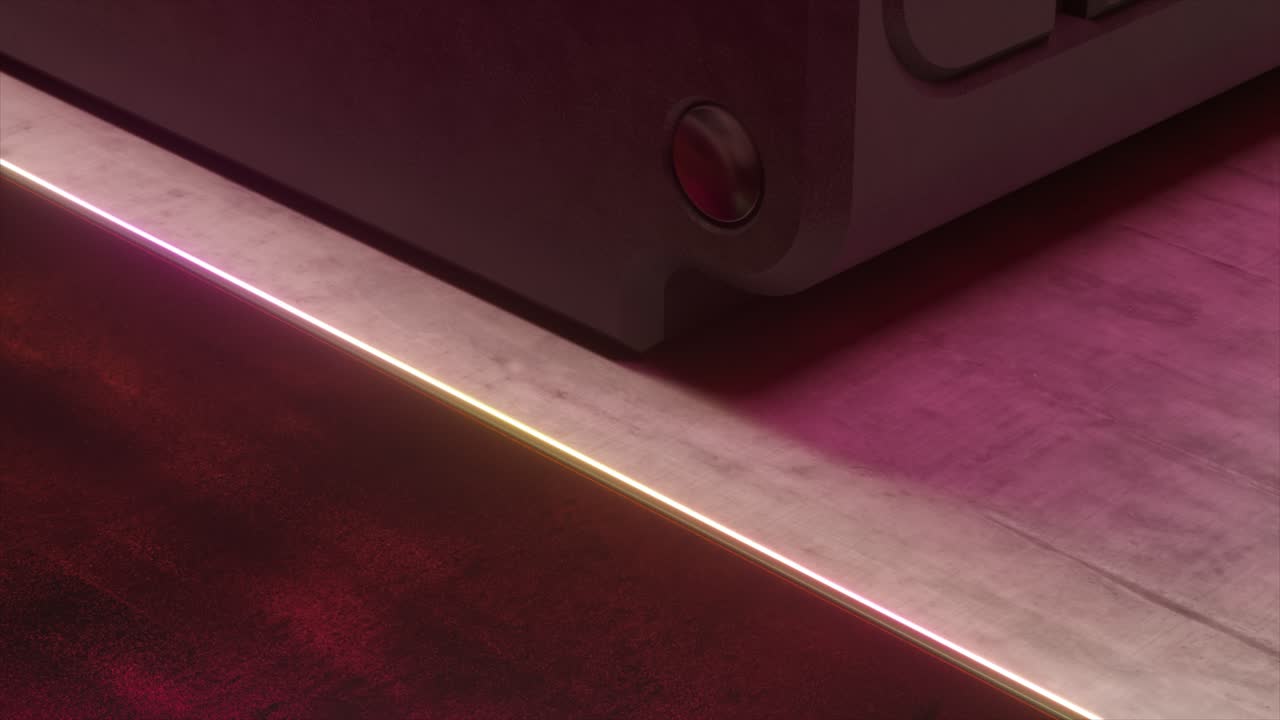 renderizado 3d abstracto de una bola de vidrio en una superficie moderna