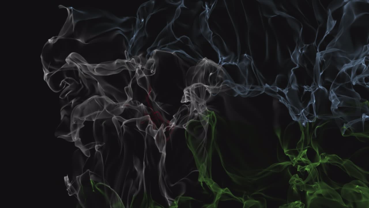 flag Djibouti turns into smoke. State weakening concept, alpha channel.