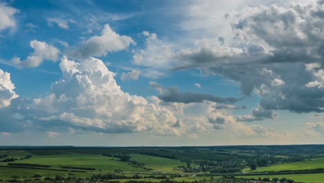 blue sky white clouds background timelapse. beautiful weather at cloudy heaven. beauty of bright color, light in summer nature. abstract fluffy, puffy cloudscape in air time lapse. video loop