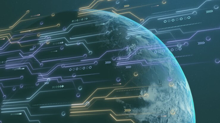 Animazione di rete di connessioni sul globo