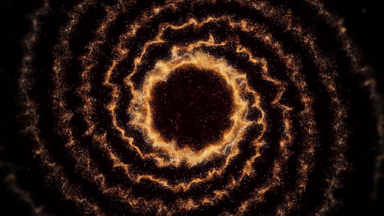 Abstract Spiral with Golden Particles