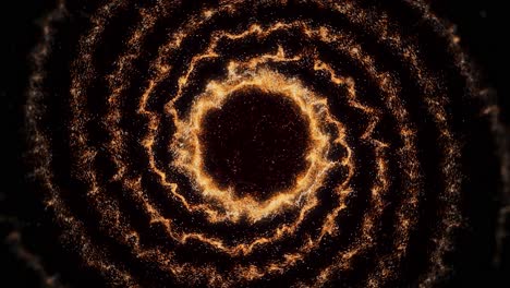 abstract spiral with golden particles