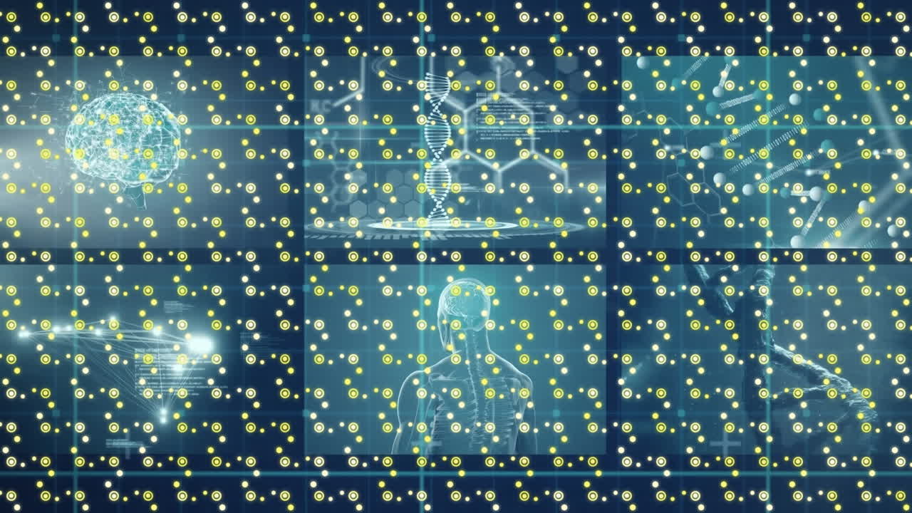 dna 가닥 회전으로 과학적 데이터 처리를 통한 패턴의 애니메이션