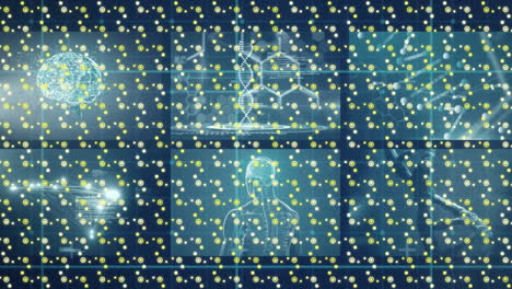 animación del patrón sobre el procesamiento de datos científicos con el hilado de cadenas de adn