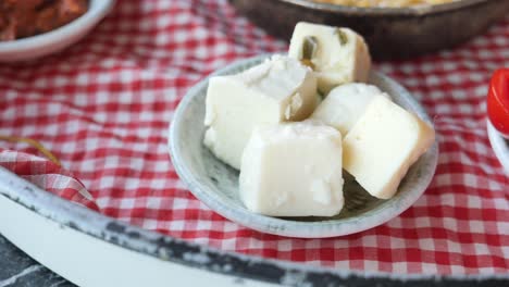 turkish breakfast with cheese and vegetables