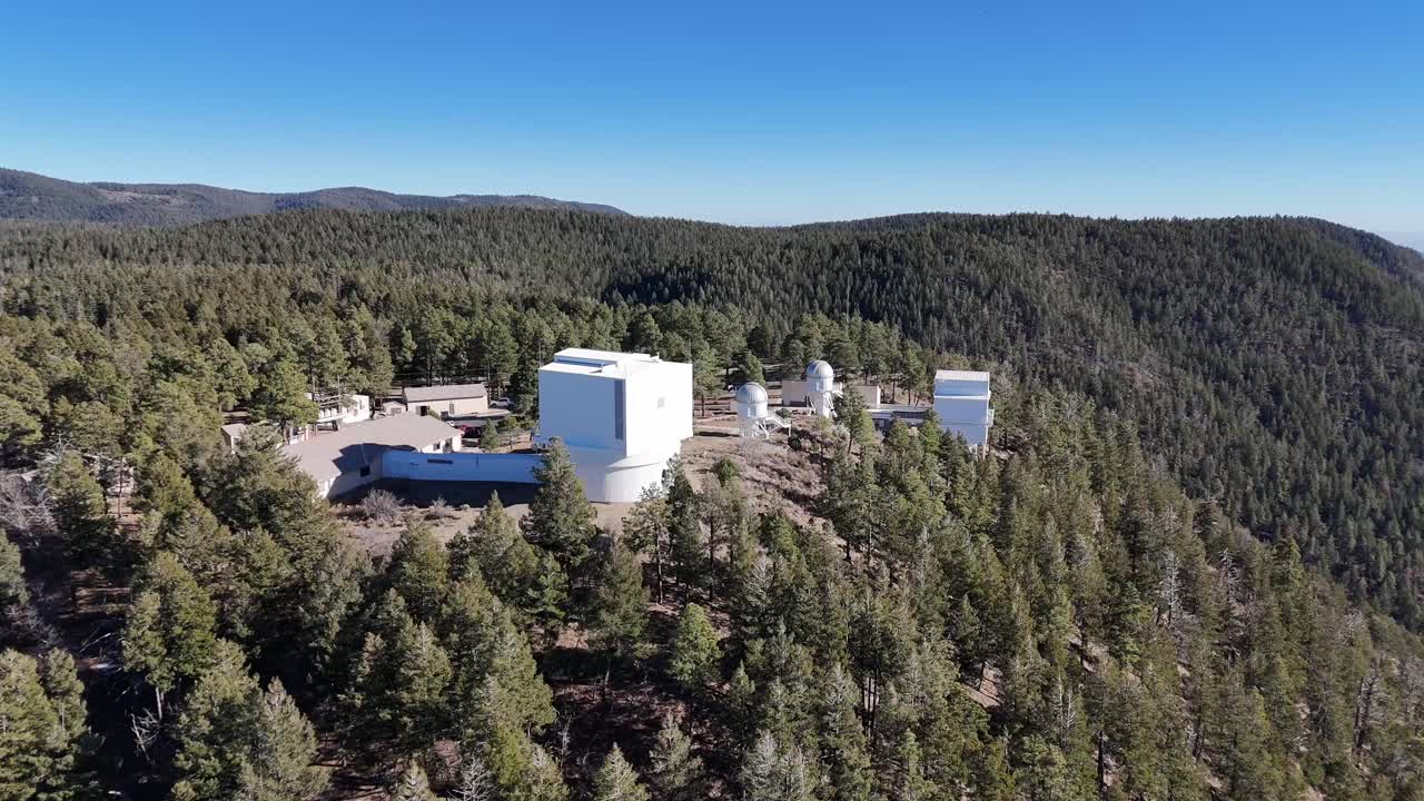Circle Right Drone Shot Apache Point Observatory Lincoln National Forest Mountain Range, New Mexico