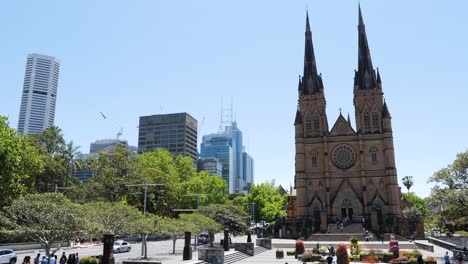 beautiful architecture of st mary's cathedral, sydney, australia.