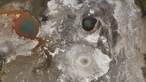 hot springs of various types geysers fumaroles solfataras boiling pits aerial