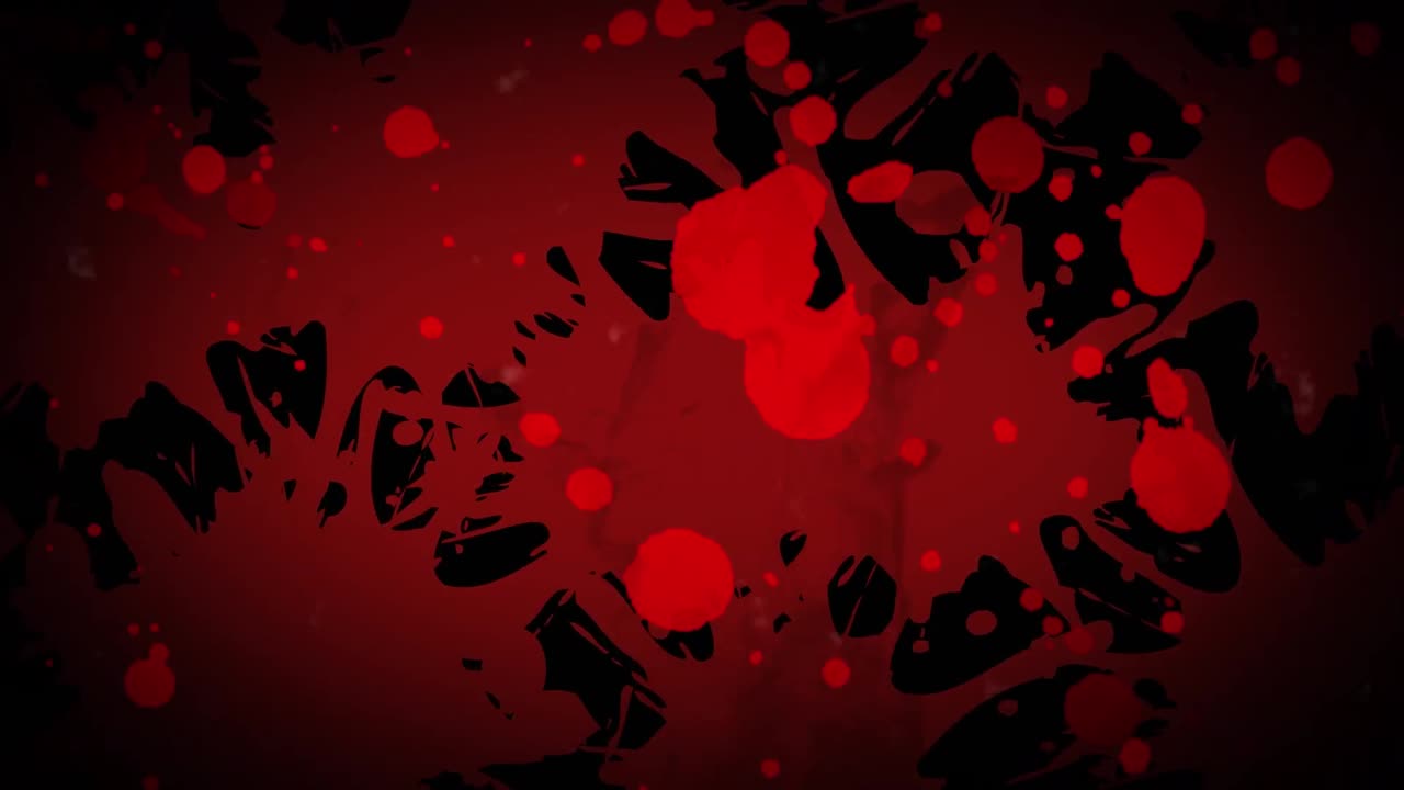 animación de manchas rojas sobre fondo rojo