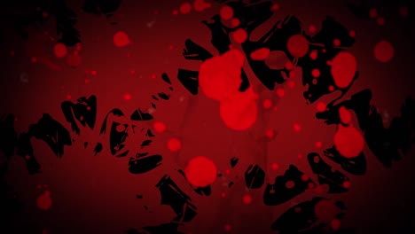 animation of red blots over red background