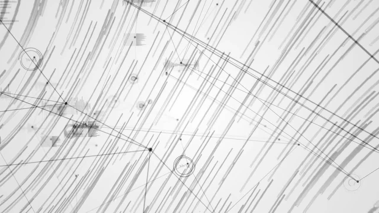 red de conexiones y senderos de luz contra un fondo blanco
