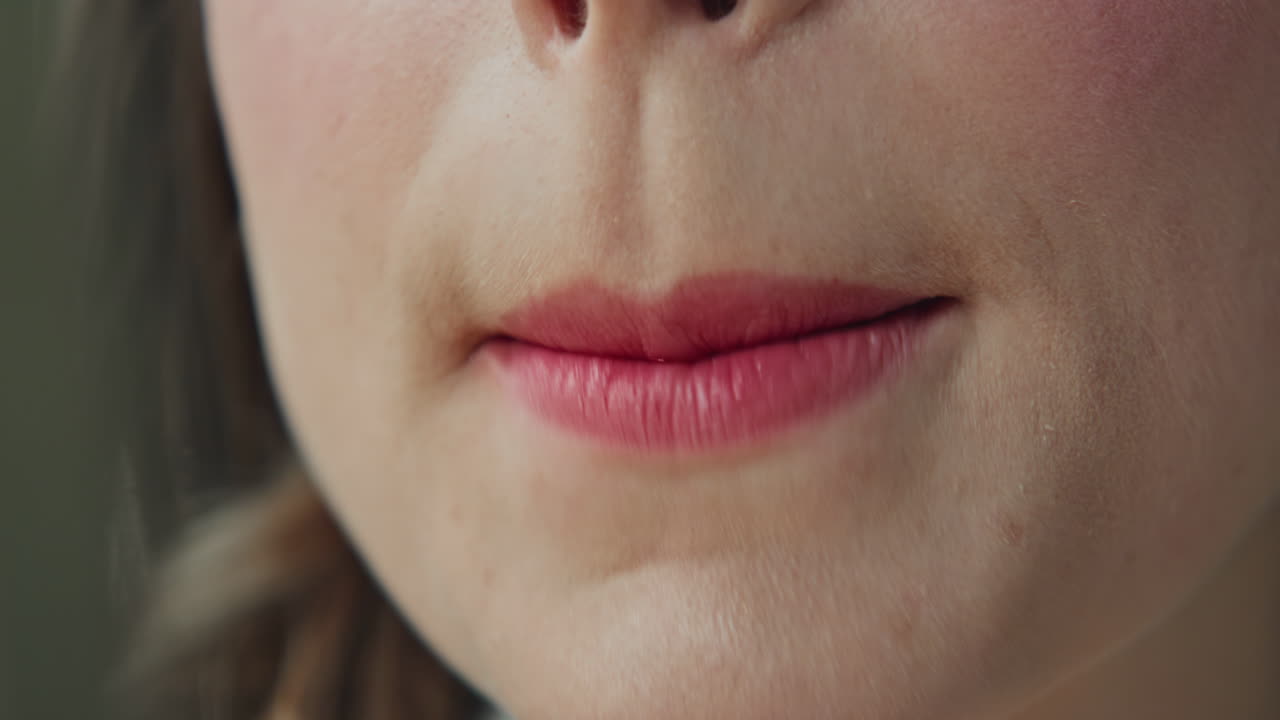 Close-up of lips with makeup