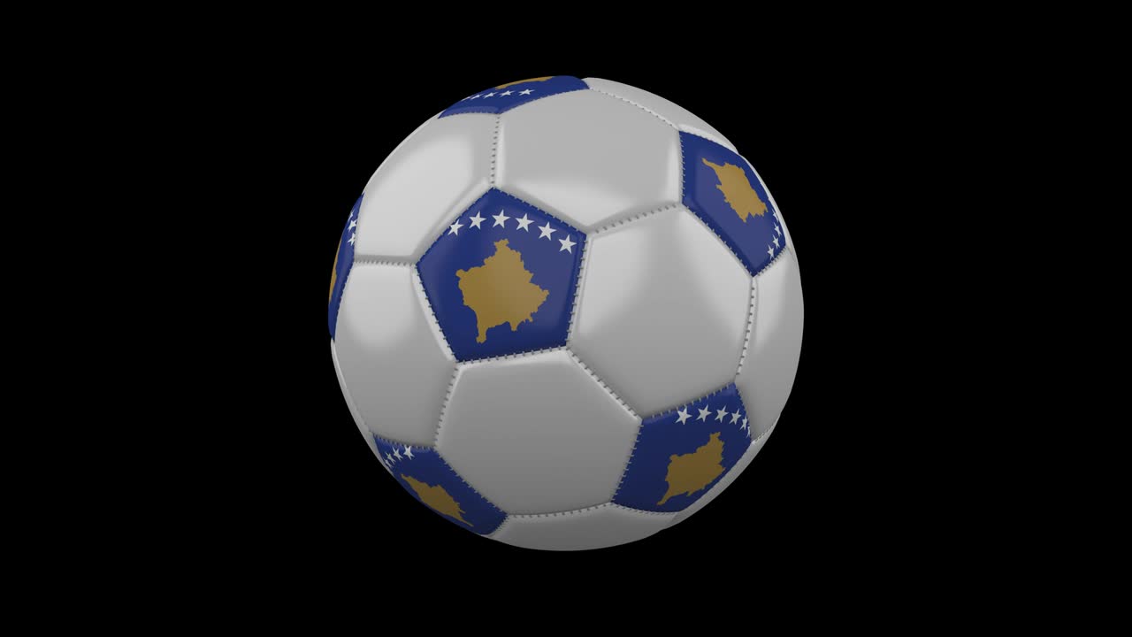Soccer ball with flag Kosovo, alpha loop