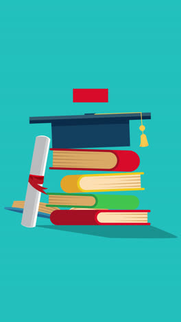 motion graphic of college background with mortarboard