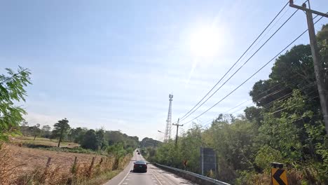 a peaceful road journey in chonburi, thailand