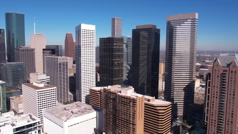 downtown city skyline with skyscrapers on a clear day