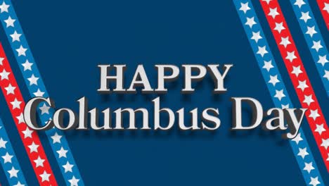 Happy-columbus-day-text-over-stars-on-multiple-stripes-against-blue-background