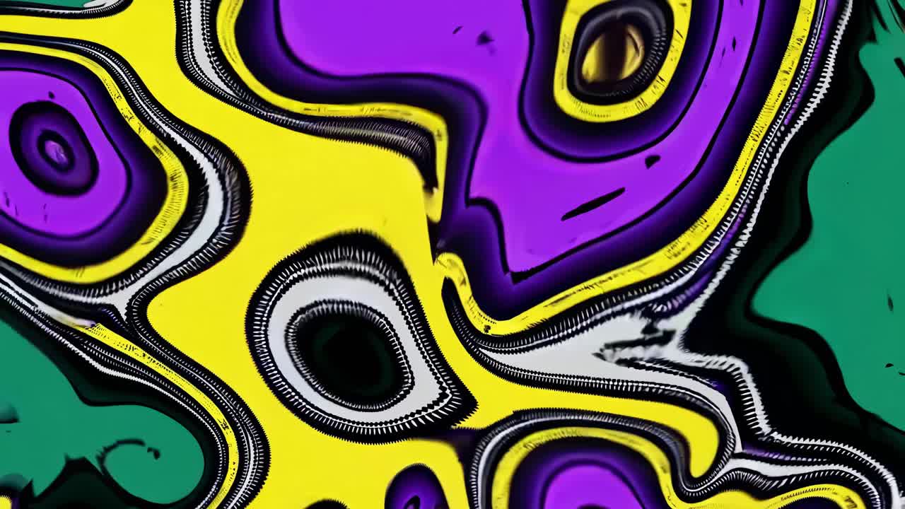 Video d'arte astratta con colori vivaci e forme fluide