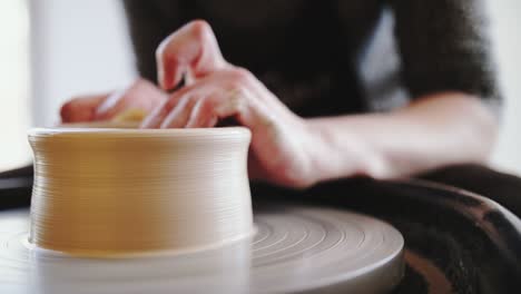 footage of pottery wheel work