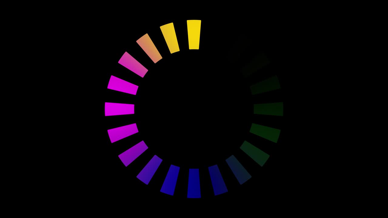 animación del icono del círculo de carga de gradiente en bucle.