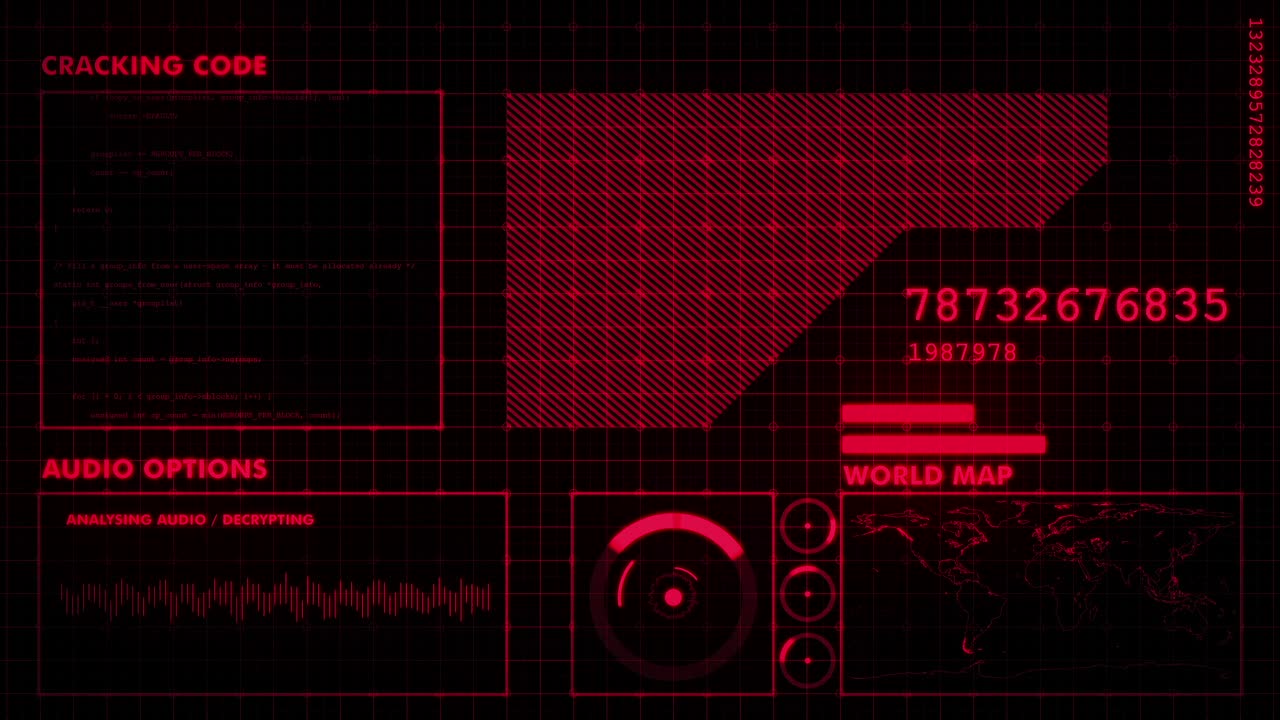 Cybersecurity Interface with Code and World Map