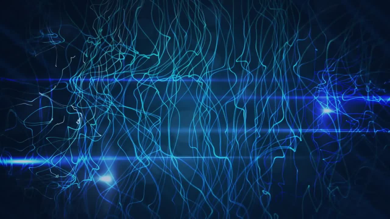 Animation of light trails on black background