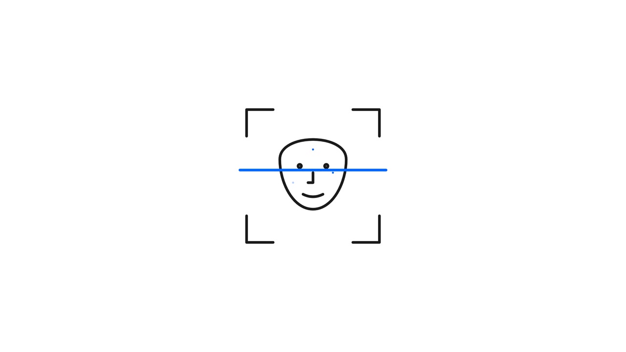 Animation af digital ansigtsgenkendelsesscanning