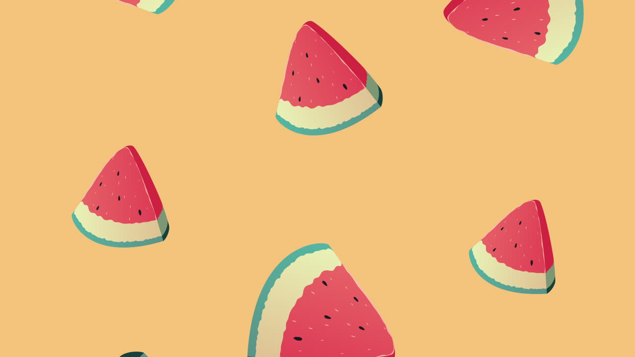 tropical watermelon fresh fruits pattern